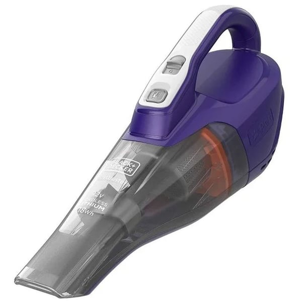 Black and Decker 12V Pet Dustbuster Handheld Vacuum Cleaner Grey/Purple DVB315JP