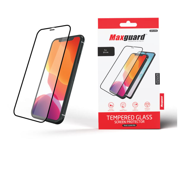 غطاء ماكس جارد من الزجاج المقوى والظهر الشفاف لهاتف iPhone SE و iPhone 8