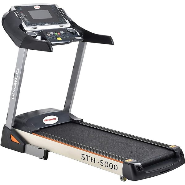 Sparnod Fitness Automatic Treadmill Foldable Motorized Treadmill for Home Use- STH-5000 (5 HP Peak)