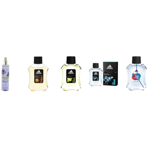 Adidas bundle offer Ice Dive+ Pure Game+ Team Five +Victory League 100 ml & Benetton smothing Orchid Body Mist 250 ml