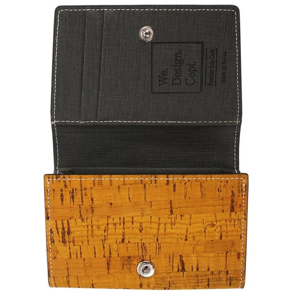 Ostrich Leather Mustard Cardholder