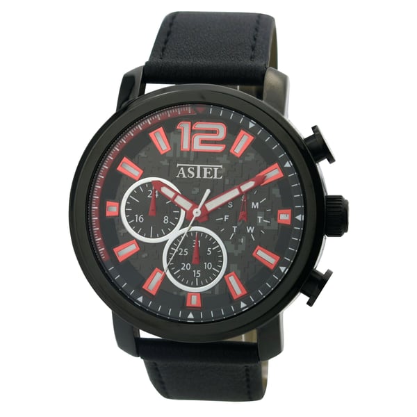 Astel Leather Multifunction Watches for Men GX15M22R