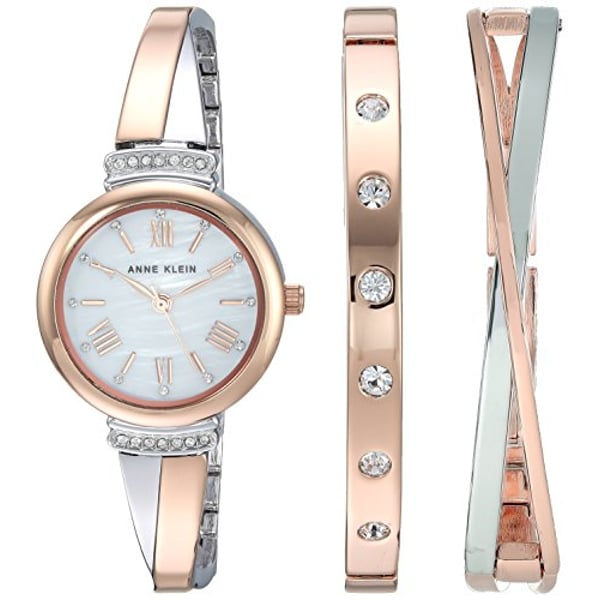 Anne klein rose outlet gold watch with crystals