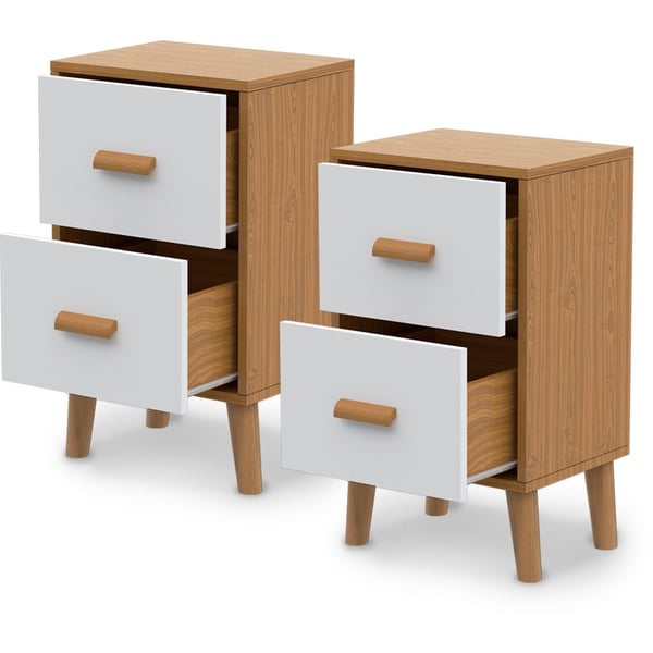 Wood nightstand store set