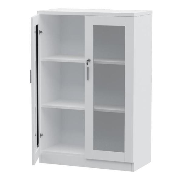 White wooden deals storage unit