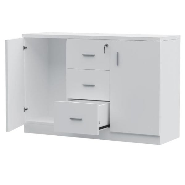 White wooden storage deals unit