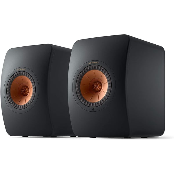 KEF LS50 Wireless II Powered stereo speakers with Wi-Fi, Bluetooth, and Apple AirPlay 2 (Carbon Black)
