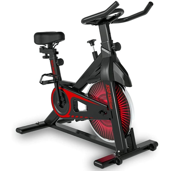 Sparnod Fitness SSB-10 Spin Bike Exercise Cycle for Home Gym (Free Installation Service) - with 10kg Spinning Flywheel - Heavy Duty Indoor Stationary Cycling Trainer Machine
