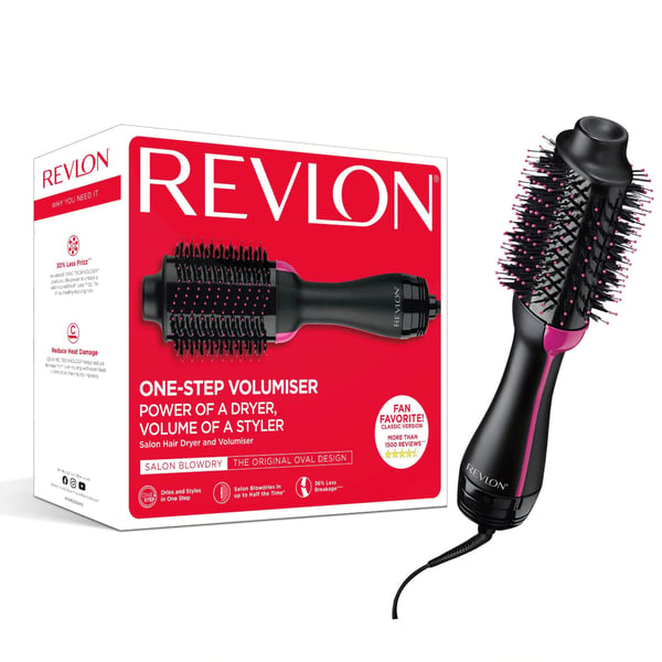 Revlon One-Step Volumizer PLUS Ceramic Hair Dryer and Hot Air Brush, Black