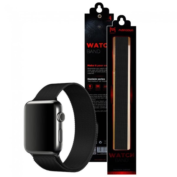 باند مارجون ميلانو البديلة  42/44  مم أسود لسلسلة  Apple Watch Series 6/SE/5/4/3/2/1