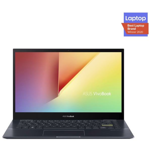 ASUS VivoBook Flip 14 (2021) Laptop - AMD Ryzen 5-5500U / 14inch FHD / 8GB RAM / 512GB SSD / Shared AMD Radeon Graphics / Windows 10 Home / English & Arabic Keyboard / Black / Middle East Version - [TM420UA-EC010T]