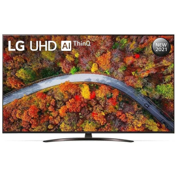 تلفزيون إل جي UHD HD ذكي 55 بوصة سلسلة UP81 تصميم شاشة سينمائية 4K Active HDR webOS ذكي مع ThinQ AI 55UP8150PVB