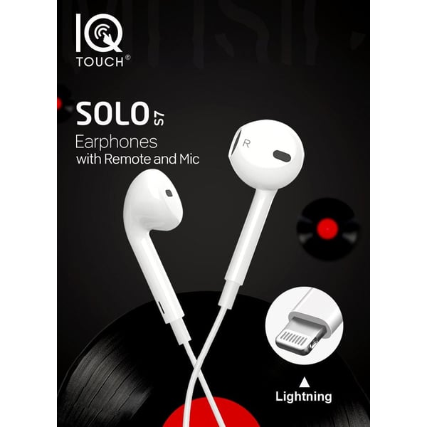 Buy IQ Touch Wired Stereo Earphone With Lightning Connector White