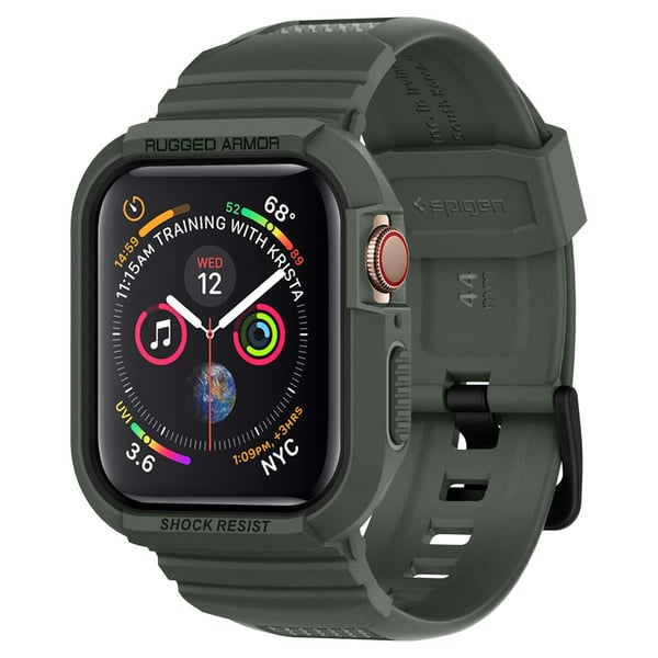 Buy Spigen Rugged Armor PRO designed for Apple Watch Band with Case for Series 8 7 45mm and Series SE2 6 SE 5 4 44mm Military Green Online in UAE Sharaf DG