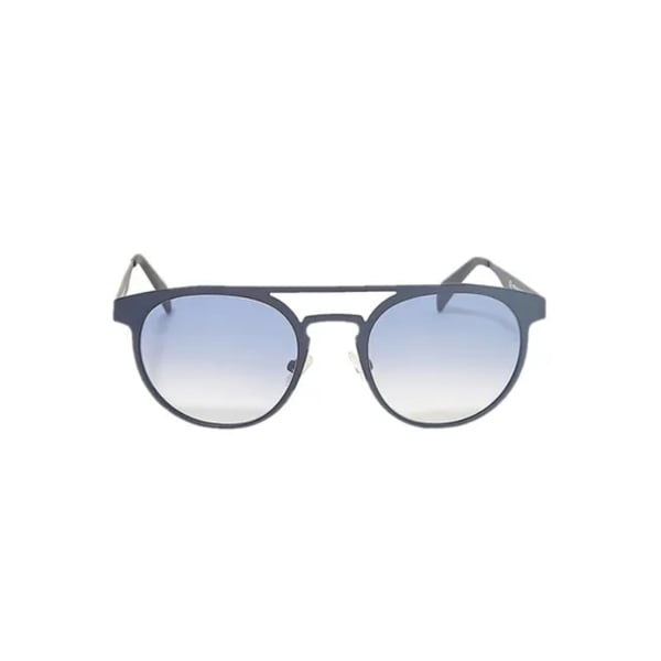 Italia Independent Unisex Round Shape Sunglasses With Navy Blue Thin Metal Frame 020.021