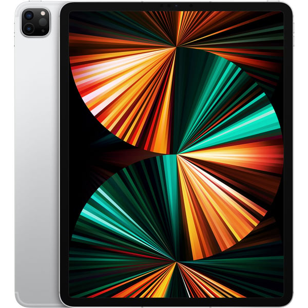 أبل iPad Pro مقاس 12.9 بوصة شريحة M1 (الجيل الخامس 2021) مزود بتقنية الواي فاي بمساحة 256 جيجابايت فضي، الاصدار العالمي
