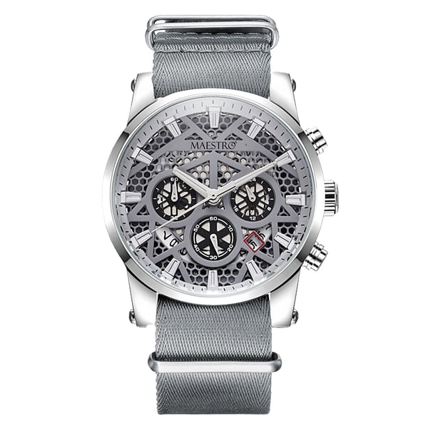 Maestro Skeleton Watch For Man Nato Gray