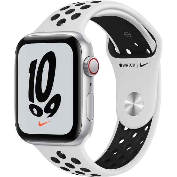 Apple Watch Nike SE GPS+Cellular 40mm Silver Aluminium Case Pure Platinum/Black Nike Sport Band - Regular - Middle East Version