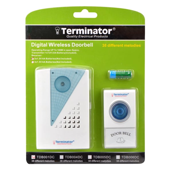 Terminator Digital Wireless Door Bell With 38 Different Melodies - DC - TDB001DC