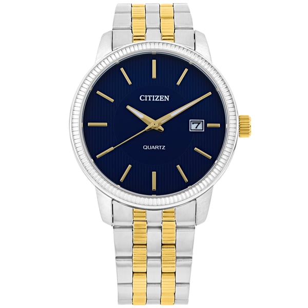 Buy Citizen DZ0054 56L Two Tone Gold Stainless Steel Blue Analog Quartz Men s Watch Online in UAE Sharaf DG