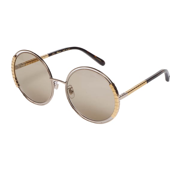 Buy Chopard Schc79 8ffg Round Gold Full Frame Sunglass For Women