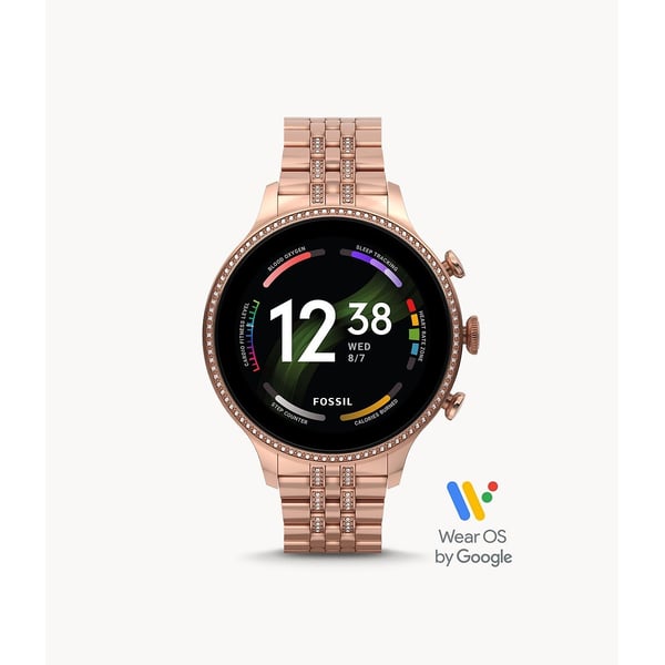 Buy Fossil Ladies Gen 6 42mm Rose Gold Tone Stainless Steel Smart Watch Online in UAE Sharaf DG