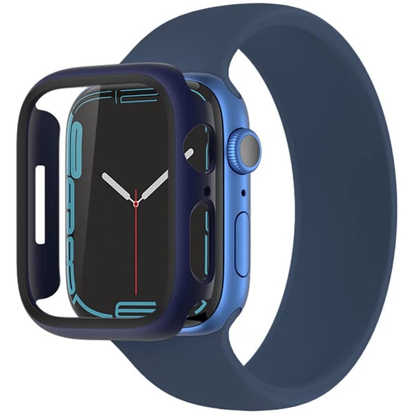 Blue Apple Watch Series 8/7 45mm Case With Screen Protector