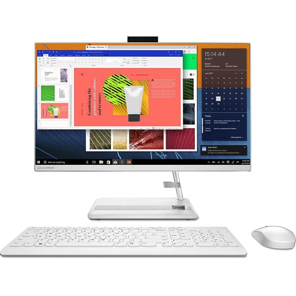 Lenovo IdeaCentre AIO 3 22ITL6 (2020) Desktop - 11th Gen / Intel Core i3-1115G4 / 21.5inch FHD / 256GB SSD / 4GB RAM / Shared Intel UHD Graphics / Windows 11 Home / English & Arabic Keyboard / White / Middle East Version - [F0G5009XAX]