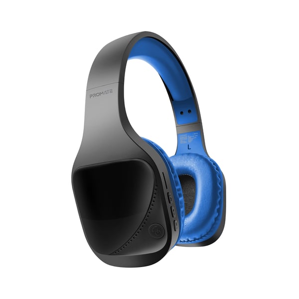 Buy Promate Adjustable Wireless Headphones With Mic Fm Aux Wired Mode Tf Card Slot And 10h Battery Nova Blue Online in UAE Sharaf DG