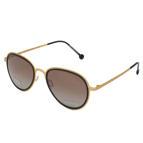 Modo Mstors Blkgd Aviator Gold Titanium Full Frame Sunglasses For Men ( Brown Lens )