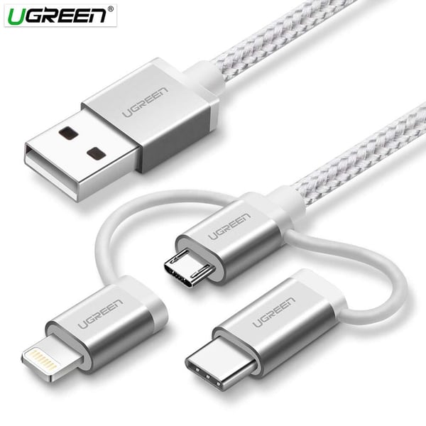 UGREEN LIGHTNING TO USB CABLE ALU CASE WITH BRAIDED 1M (BLACK)