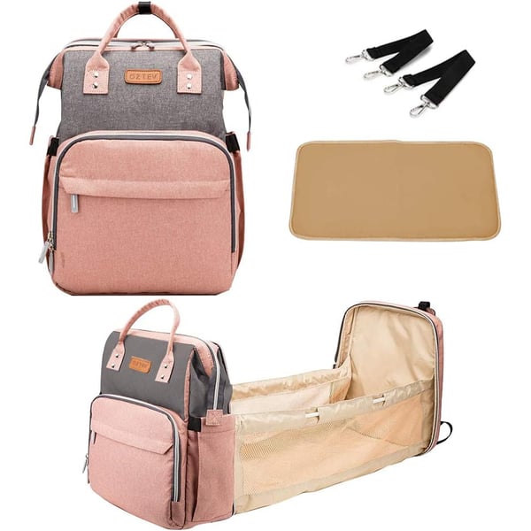 Pink leather hot sale changing bag