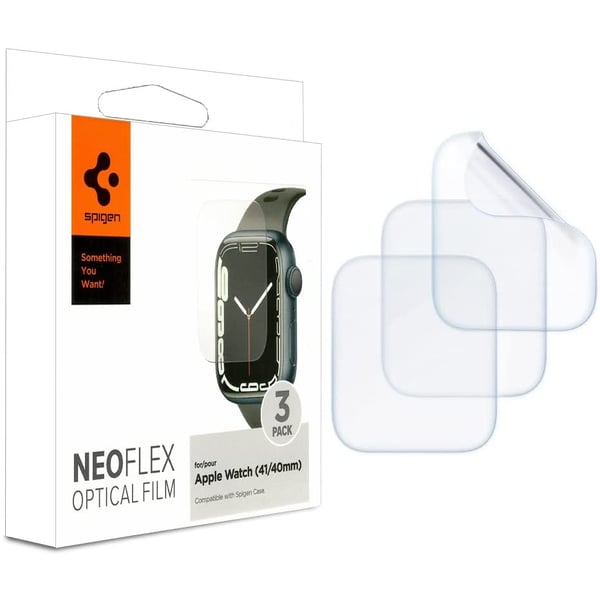 Buy Spigen Neo Flex Optical Film designed for Apple Watch 41mm (Series 8/7)  and Apple Watch 40mm (Series 6/SE/5/4) Screen Protector [3 Pack] Online in  UAE