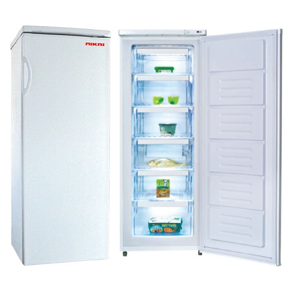 Nikai 350 Liters Upright Freezer With Sturdy Slide Out Shelves, White - Nuf350n2w