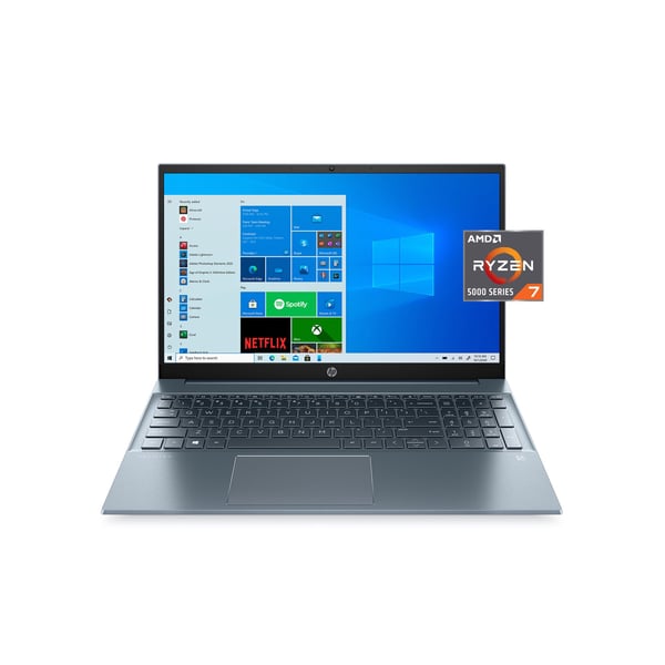 HP Pavilion 15-EH1070WM Laptop AMD Ryzen 7-5700U 1.80GHz 8GB 512GB SSD AMD Radeon Graphics Windows 10 15.6inch FHD Horizon Blue English/Arabic Keyboard