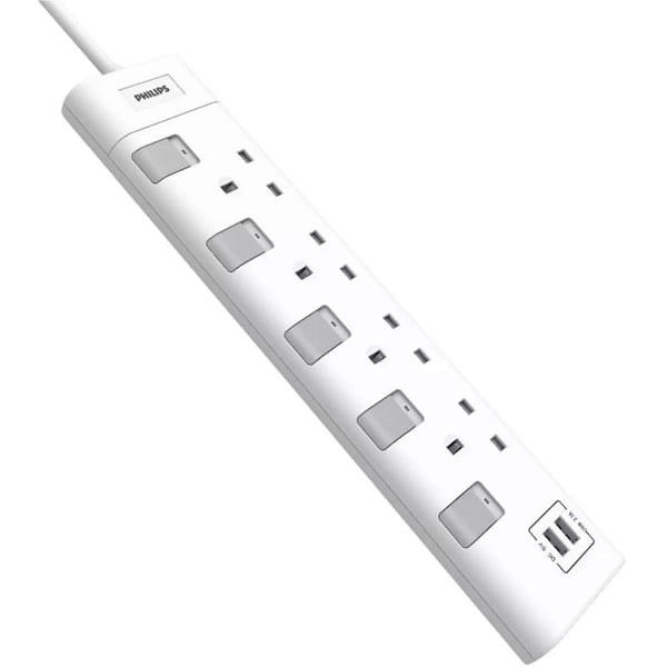 Philips SPN2944WC/56 4-Way Switch UK Plug Extension Socket