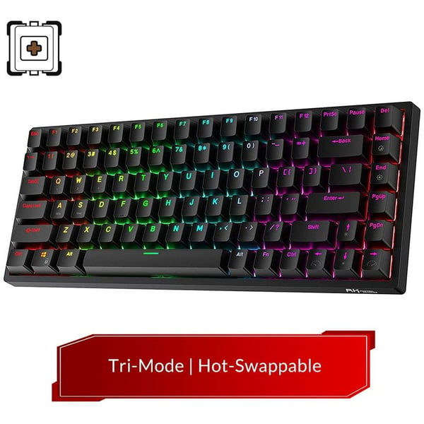 Buy Rk84 Tri – Mode Hot Swapable Rgb Mechanical Gaming Keyboard Brown ...