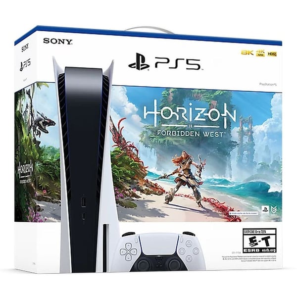 Sony PlayStation 5 Console (CD Version) White - Middle East Version + Horizon Forbidden West Bundle - Middle East Version