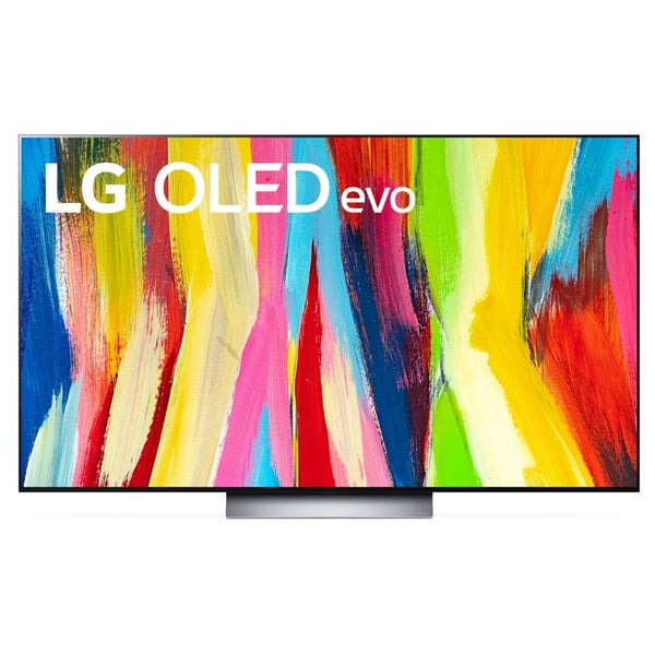 تلفزيون LG OLED evo 4K مقاس 55 بوصة من سلسلة C2 ، تصميم شاشة سينمائي HDR webOS22 مع تقنية ThinQ AI Pixel Dimming - OLED55C26LA