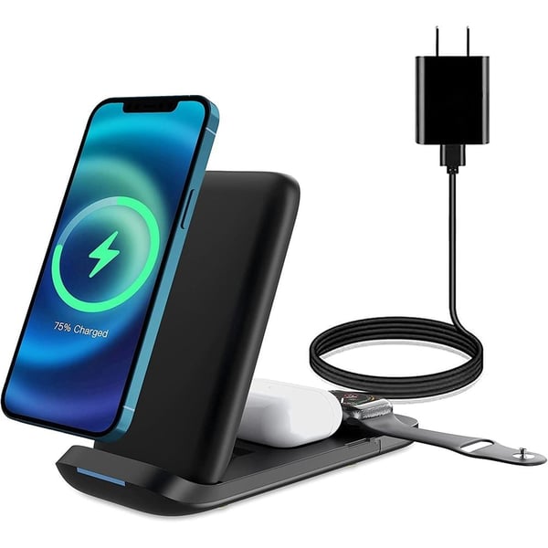 Digitplus 3 In 1 Wireless Charger Black price in Bahrain, Buy Digitplus 3  In 1 Wireless Charger Black in Bahrain.