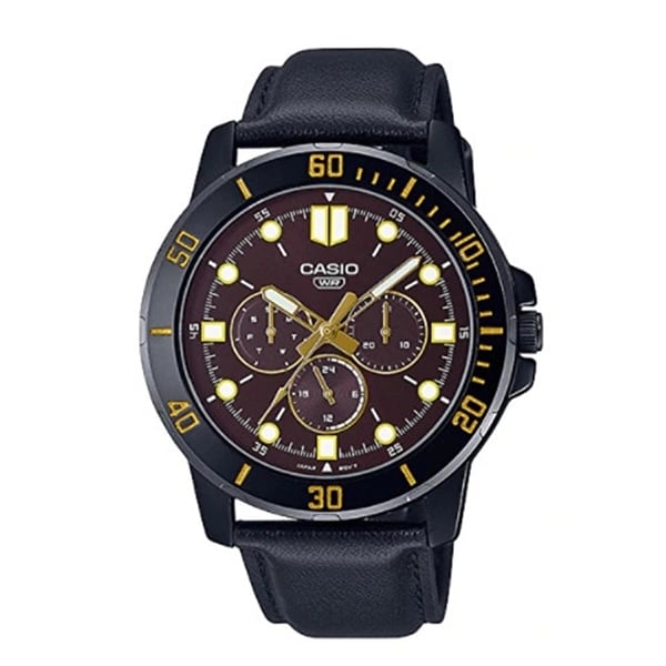 Casio leather cheap watches for mens