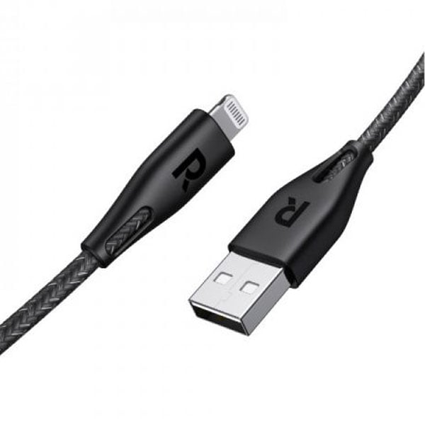 راف باور كابل USB-A إلى لايتنينج 1.2 متر أسود