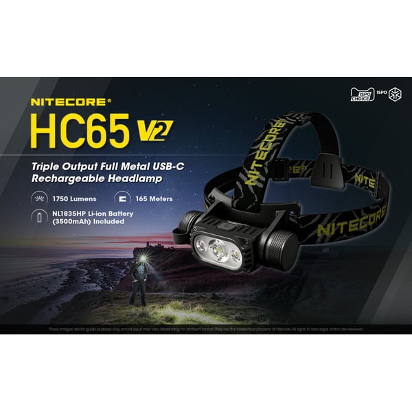 Buy Nitecore Hc65 V2 1750 Lumen Rechargeable Headlamp For Outdoor Hiking  Camping Online in UAE