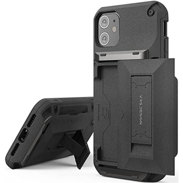Vrs Design Damda Glide Hybrid Sandstone Designed For Iphone 11 Case Cover Wallet [semi Automatic] Slider Credit Card Holder Slot [3-4 Cards] & Kickstand - Sand Stone