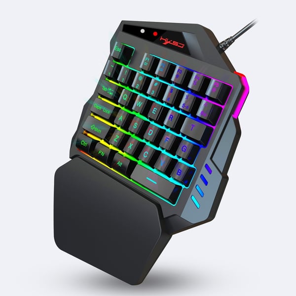 Hxsj V500 35 Keys Colorful Mixed Light Gaming One-handed Keyboard, Built-in Converter, Support For Ps3 / Ps4