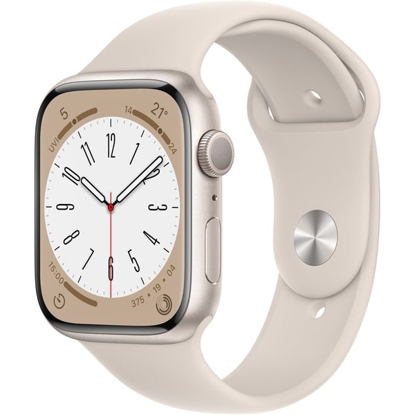 Apple Watch Series 8 GPS 45mm Starlight Aluminum Case with Starlight Sport  Band – Regular – Middle East Version