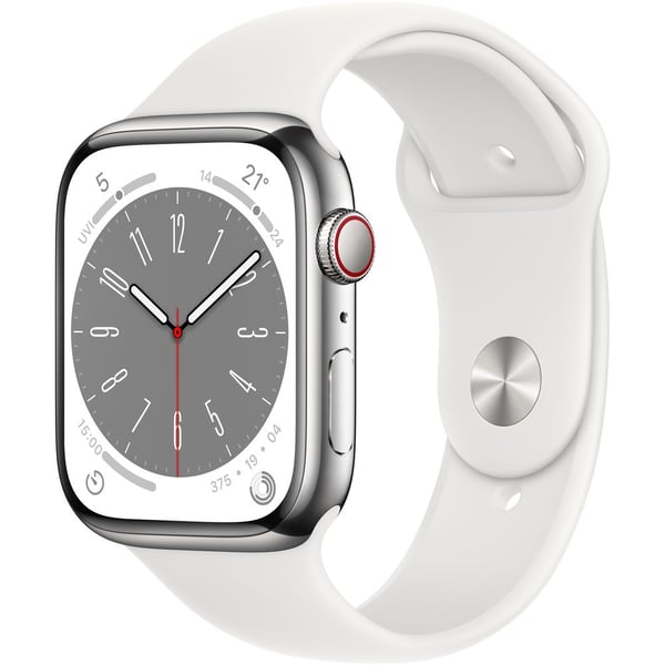 Silver aluminum case 2025 white sport band