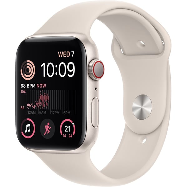 Apple Watch SE GPS + Cellular 40mm Starlight Aluminum Case with Starlight Sport Band - Regular – Middle East Version