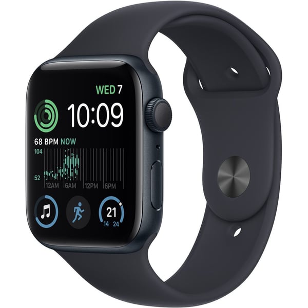 Apple Watch SE GPS 44mm Midnight Aluminum Case with Midnight Sport Band - Regular – Middle East Version