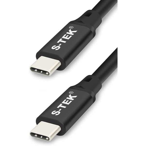 S-TEK [1 متر / 3 قدم] كابل USB C إلى USB C 100 واط (20 جيجابت في الثانية)، كابل USB GEN 3.2 2 × 2 يدعم الشحن السريع PD وإخراج الفيديو فائق الدقة بدقة 4K 60 هرتز، وكابل USB C لجهاز MacBook، وأجهزة اللابتوب iPad، سامسونج والمزيد.